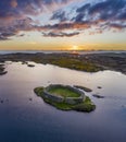 Aerial view of Doon Fort by Portnoo - County Donegal - Ireland. Royalty Free Stock Photo