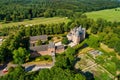 Aerial view of Doorwerth Castle is a medieval castle near Arnhem, Netherlands Royalty Free Stock Photo