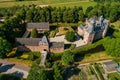 Aerial view of Doorwerth Castle is a medieval castle near Arnhem, Netherlands Royalty Free Stock Photo