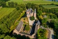 Aerial view of Doorwerth Castle is a medieval castle near Arnhem, Netherlands Royalty Free Stock Photo