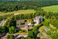 Aerial view of Doorwerth Castle is a medieval castle near Arnhem, Netherlands Royalty Free Stock Photo