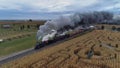 Aerial View of Double Header Steam Locomotives