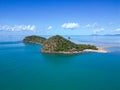 Aerial view of Double Island, palm Cove in Queensland Royalty Free Stock Photo