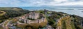 Aerial view of the Dover Castle. The most iconic of all English fortresses. Royalty Free Stock Photo