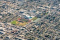 Aerial view of Downey in Suburban Southern California Royalty Free Stock Photo