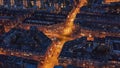 Aerial view of downtown Amsterdam in evening, Netherlands from above, drone shot Royalty Free Stock Photo