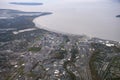 Aerial view of downtown Anchorage, Alaska, AK, USA Royalty Free Stock Photo