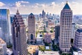 Aerial view downtown Atlanta skyline