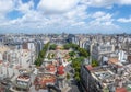 Aerial view of Downtown Buenos Aires and Plaza Congreso - Buenos Aires, Argentina