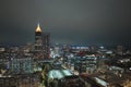 Aerial view of downtown district of Atlanta city in Georgia, USA. Brightly illuminated high skyscraper buildings in Royalty Free Stock Photo