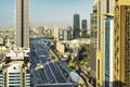 Aerial view of a Downtown Dubai. Sheikh Zayed Road Dubai, Downtown, United Arab Emirates.