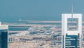 Aerial view from Downtown of Dubai to port timelapse Royalty Free Stock Photo