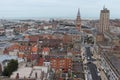 Aerial view of downtown Dunkirk, France