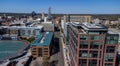 Aerial view of downtown Durham, North Carolina.