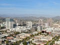 Aerial view of downtown Glendale, city in Los Angeles