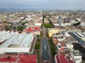 Aerial view of downtown Guadalajara in Plaza Tapatia