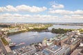 Aerial view to downtown of Hamburg Royalty Free Stock Photo