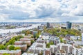 Aerial view of downtown of  Hamburg with harbor and modern buildings of Hamburg, Germany, view from the clock tower of Church of Royalty Free Stock Photo