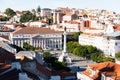 Aerial view of downtown Lisbon as seen from the Santa Just lift