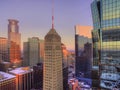 Aerial view of the Minneapolis Skyline during winter Royalty Free Stock Photo