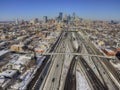 Aerial view of the Minneapolis Skyline during winter Royalty Free Stock Photo