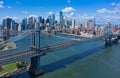 Aerial view of NYC Downtown and Manhattan Bridge Royalty Free Stock Photo