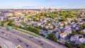 Aerial View of Downtown Providence, Rhode Island and the Providence River Royalty Free Stock Photo