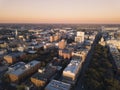 Aerial view of downtown Savannah Georgia at first light Royalty Free Stock Photo