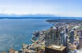 Aerial view of downtown Seattle districts Royalty Free Stock Photo