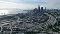 Aerial view of Downtown Seattle Washington Royalty Free Stock Photo