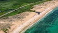 Aerial view of The Driving Beach near resort of Dyuni, Bulgaria Royalty Free Stock Photo