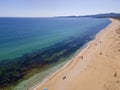 Aerial view of The Driving Beach near resort of Dyuni, Bulgaria Royalty Free Stock Photo