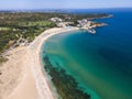 Aerial view of The Driving Beach near resort of Dyuni, Bulgaria Royalty Free Stock Photo