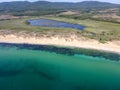 Aerial view of The Driving Beach near resort of Dyuni, Bulgaria Royalty Free Stock Photo