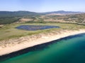 Aerial view of The Driving Beach near resort of Dyuni, Bulgaria Royalty Free Stock Photo