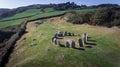 Aerial view Drombeg stone circle. county Cork. Ireland Royalty Free Stock Photo