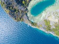 Aerial view from a drone of beautiful Comb island