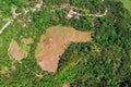 Aerial view from the drone. Beautiful green terrace paddy fields on Philippines