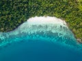 Aerial view from a drone of beautiful Nyaung Oo Phee island on s Royalty Free Stock Photo