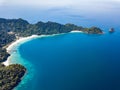 Aerial view from a drone of beautiful Nyaung Oo Phee island on s Royalty Free Stock Photo