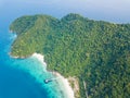 Aerial view from a drone of beautiful Nyaung Oo Phee island on s Royalty Free Stock Photo