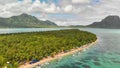 Aerial view from drone of Benitiers Island, Mauritius Royalty Free Stock Photo