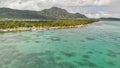 Aerial view from drone of Benitiers Island, Mauritius Royalty Free Stock Photo
