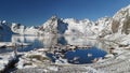 Lofoten Archipelago in Norway in the winter time
