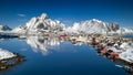 Lofoten Archipelago in Norway in the winter time