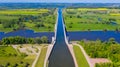 Aerial view from the drone of Magdeburg Water Bridge, Germany Royalty Free Stock Photo