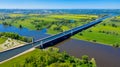 Aerial view from the drone of Magdeburg Water Bridge, Germany Royalty Free Stock Photo