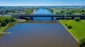 Aerial view from the drone of Magdeburg Water Bridge, Germany Royalty Free Stock Photo