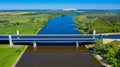 Aerial view from the drone of Magdeburg Water Bridge, Germany Royalty Free Stock Photo