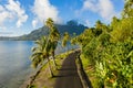 Aerial view from a drone of Otemanu mountain at Bora Bora island Royalty Free Stock Photo